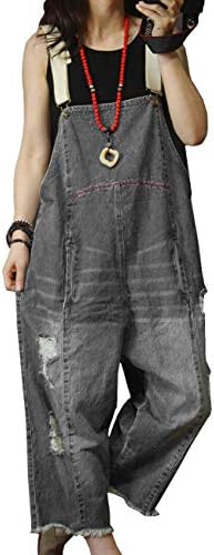 Casual Loose Cropped Denim Jumpsuits Rompers 90s Jeans Over…