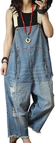 Casual Loose Cropped Denim Jumpsuits Rompers 90s Jeans Over…