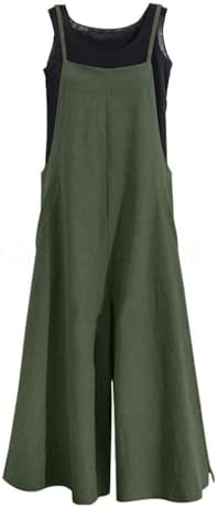 Casual Loose Long Bib Pants Wide Leg Jumpsuits Baggy Cotton…
