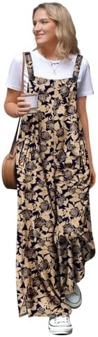 Jumpsuits for Women Casual Spring Boho Floral Overalls Side…