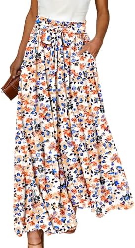 Wide Leg Pants High Waisted Floral Boho Palazzo Culottes Ca…
