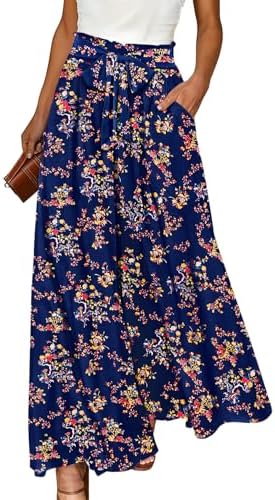 Wide Leg Pants High Waisted Floral Boho Palazzo Culottes Ca…